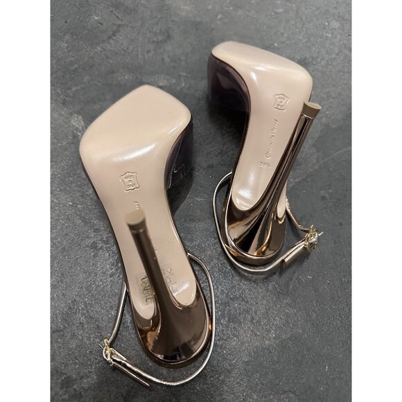 Gianvito Rossi Ribbon D'orsay Heels Peach Metallic Transparent - Picture 7 of 7